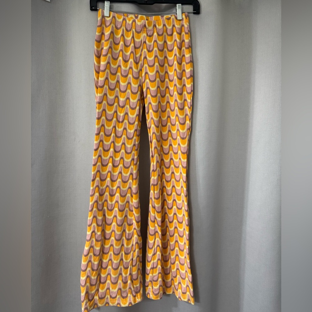 Cotton On Yellow and Pink Patterned Flare Pants